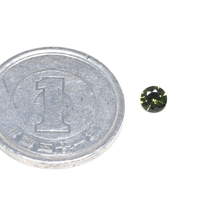 ダークグリーン・ジルコン ルース(裸石) 0.219ct, ( ラウンド
