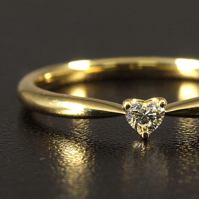 天然ダイヤモンド 【 ハートシェイプ 】 リング(指輪) 0.088ct Dカラー  