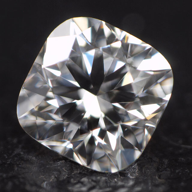 天然ダイヤモンド ルース(裸石) 0.212ct, Dカラー, VVS-1, クッション
