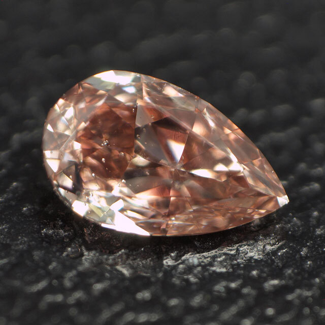 蛍光性が黄色 】 天然ピンクダイヤモンド ルース(裸石) 0.092ct, Fancy 