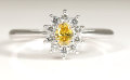 天然イエローダイヤモンド ルース(裸石) 0.128ct,SI-2,Fancy Vivid Yellow(ファンシー・ビビッド・イエロー)【 AGTジェムラボラトリーソーティング袋付 】 【 送料無料 】