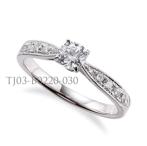 婚約指輪 ( エンゲージリング ) セミオーダー 【ラウンド】 【 0.2ct 0.3ct 0.5ct 0.7ct 1.0ct 1.5ct 2.0ct 対応 】 TJ03-B0220