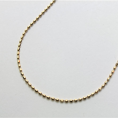 【K18刻印入り】18金 ネックレス カットボール チェーン 45cm フリーサイズ K18 オーバル ラグビ　0031-NG06