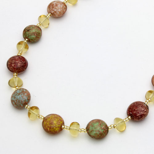 イタリア製 ベネチアンガラス ネックレス（純金箔入アベンチュラ）　0093-VN13