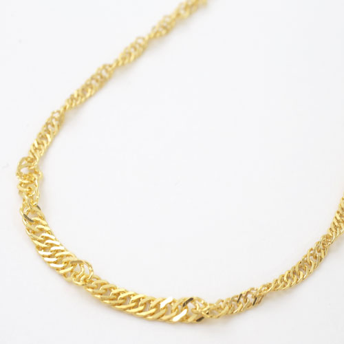 日本製 K24 純金 ネックレス 太めグラデーション スクリュー 0450-NG08