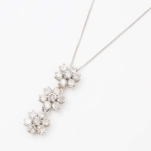 プラチナ900 ダイヤモンド 1ct ペンダント ネックレス　0544-PP08