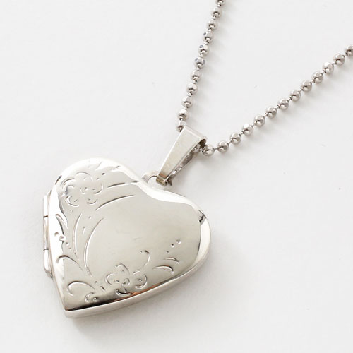 【送料無料】【ドイツ製/MERZ】ロケットペンダント/ロケット(写真) シルバー925/SV925 ハート ペンダント/ネックレス カットボールチェーン付　0938-LS13