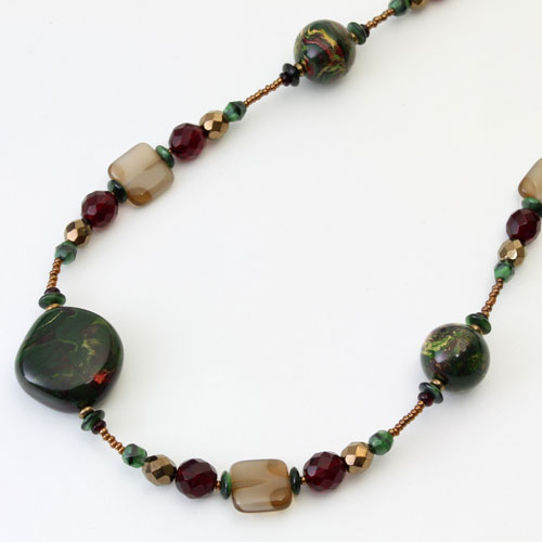 ベネチアンガラス ネックレス クリスマスカラー AVE CAPRICE　1768-NV11