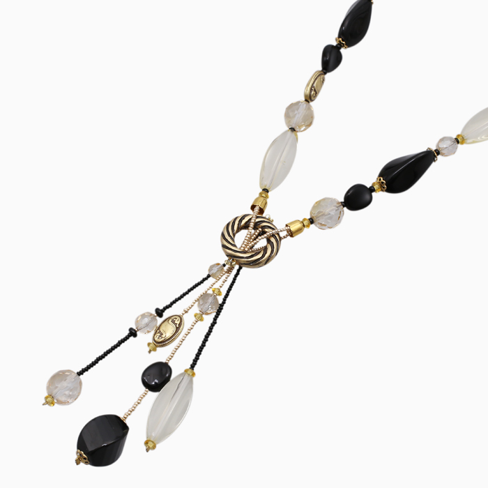 【送料無料】【イタリア製】 ベネチアンガラス/ベネチアングラス ネックレス/Necklace アクセサリー/アイテム アヴェカプリース/AVECAPRICE ブラック/黒 ゴールド 女性/レディース お祝い/記念日/誕生日 プレゼント/贈り物 母の日 2043-NV13