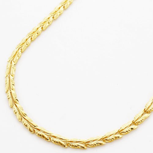 純金 リーフモチーフ デザインネックレス 45cm 6.9g K24　2075-NG13