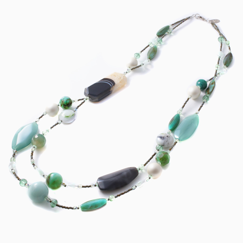 【送料無料】 【イタリア製】ベネチアンガラス/ベネチアングラス/ガラス アヴェ・カプリース/AVE CAPRICE ハンドメイド/手作り ネックレス グリーン/緑 アクセサリー/ネックレス オシャレ/お洒落 女性/レディース 2085-NV13