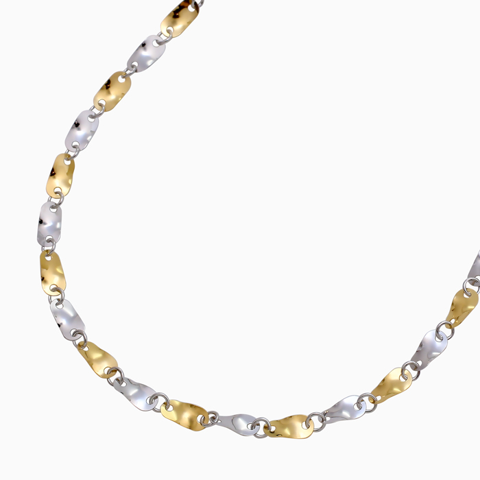 【送料無料】【日本製】純金/K24 純プラチナ/純Pt/Pt999 ネックレス コンビ/プレシャスシャイン/デザイン 42cm　2124-NP14