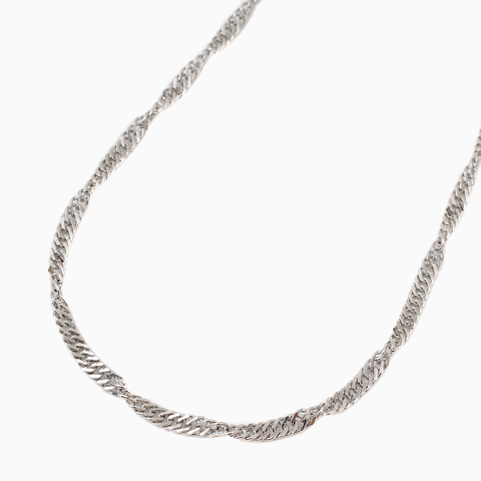 純プラチナ ネックレス スクリュー チェーン 50cm Pt999 刻印　2140-NP14