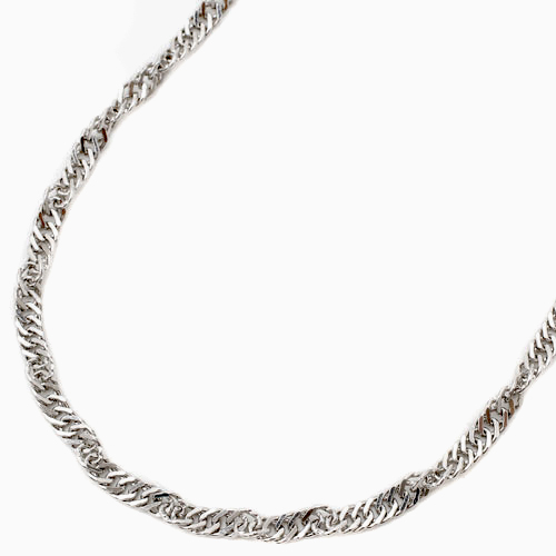 純プラチナ Pt999 スクリュー ネックレス 男女兼用 60cm 18g　2141-NP14