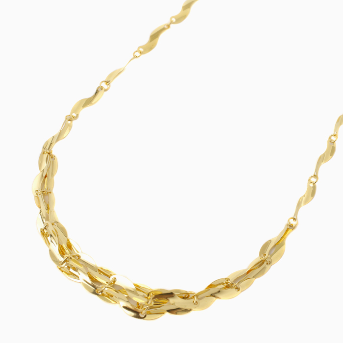 純金 ネックレス ボリューム グラデーション デザイン シャイン 42cm K24刻印　2194-NG14