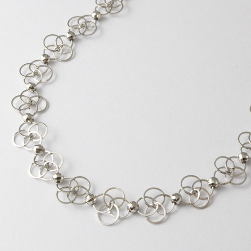 プラチナ ネックレス 42cm サークルフラワー Pt850 刻印　2232-NP15