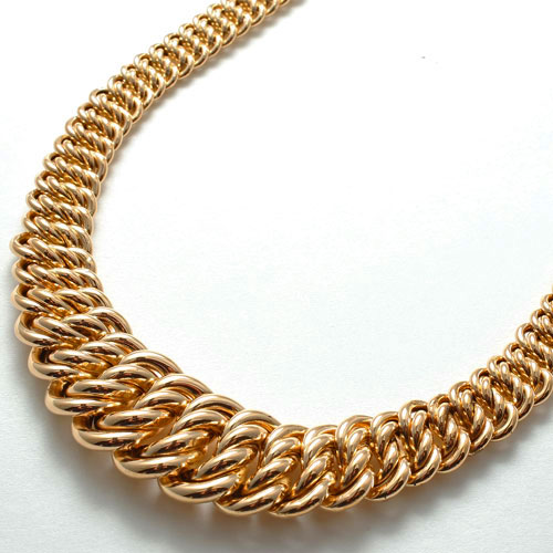 イタリア製 18金 ネックレス グラデーション ゴージャス 中空　2361-NG15