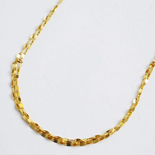 純金 グラデーション ネックレス ペダル チェーン 胸元3連 K24　2480-NG16