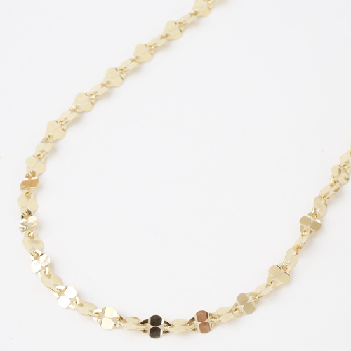 18金 K18 きらきらネックレス  極太ぺダル 男女兼用 6g 45cm　2483-NG16