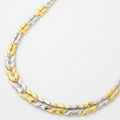 日本製 純金 純プラチナ コンビネックレス 7.1g 45cm グラデーション  3001-NP14