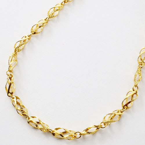 純金 ネックレス ダブルひねり デザイン K24 刻印入　3032-NG16