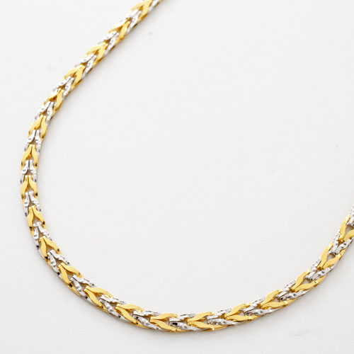 純金 純プラチナ コンビ ネックレス チューリップ ストレート リバーシブル　3064-NP17