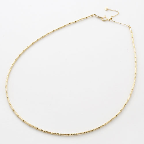 18金 チタン入り 形状記憶 オメガネックレス K18 ミラーボール　3090-NM17