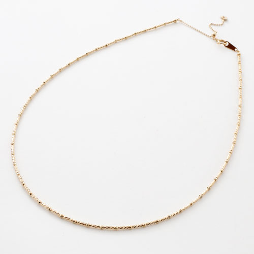 18金 チタン入り 形状記憶 オメガネックレス K18 ミラーボール　3091-NM17