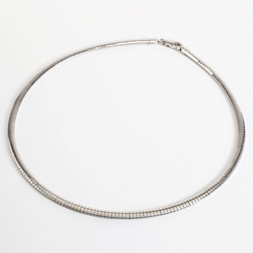 シルバー SV925 イタリア製 プラチナカラー オメガネックレス　3603-DB17