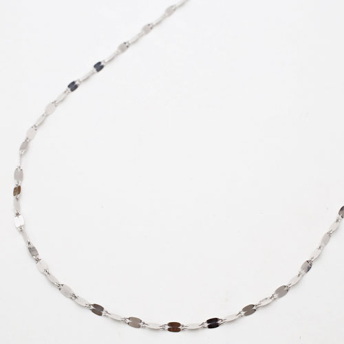 18金 K18WG ホワイトゴールド ネックレス ペダル チェーン 45cm　3664-NS17