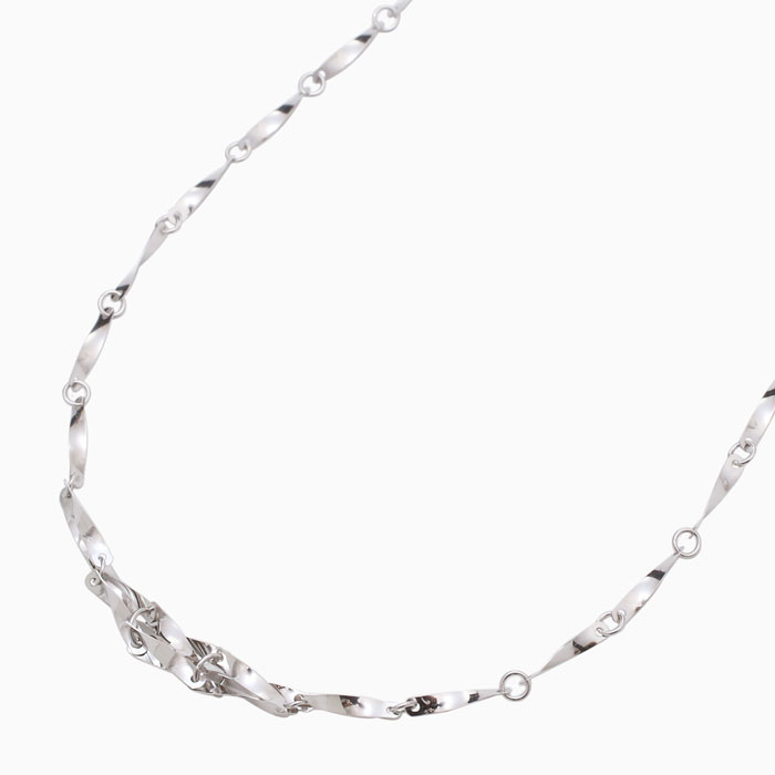 【送料無料】【日本製】純プラチナ/Pt999/PLATINUM ネックレス 捻り グラデーション 豪華仕様 アイテム オシャレ セミハンドメイド 42cm ウィンザー デザイン プレゼント/贈り物 記念日/誕生日/お祝い 3783-NM18