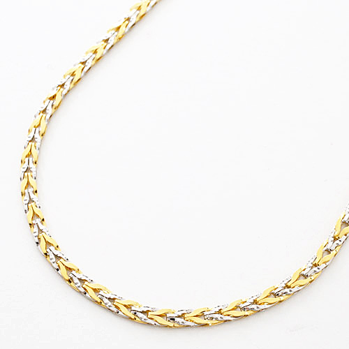 純プラチナ 純金 ネックレス コンビ ストレート・チューリップ リバーシブル セミハンドメイド デザイン枠　4085-NM19