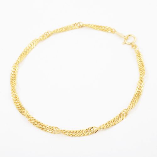 純金 K24 ブレスレット  スクリューチェーン 19cm 4g　4195-NM19