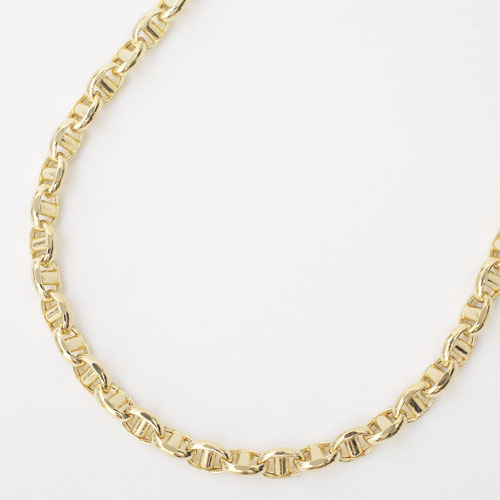 【受注生産】18金 スカル オーバル・スティック ネックレス 45cm 10ｇ 4355-MS20