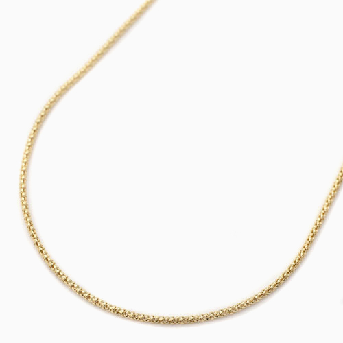 日本製 18金ホイエローゴールド K18WG ネックレス ボンバータ スライド式アジャスター 4431-PW20