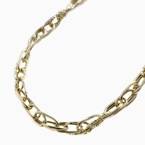 18金 ペーパークリップ ダブルオーバル ネックレス 4814-MU23