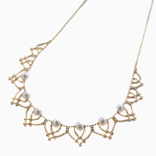 18金 イエローゴールド あこや ネックレス 45cm　スライド式 　4839-PW23