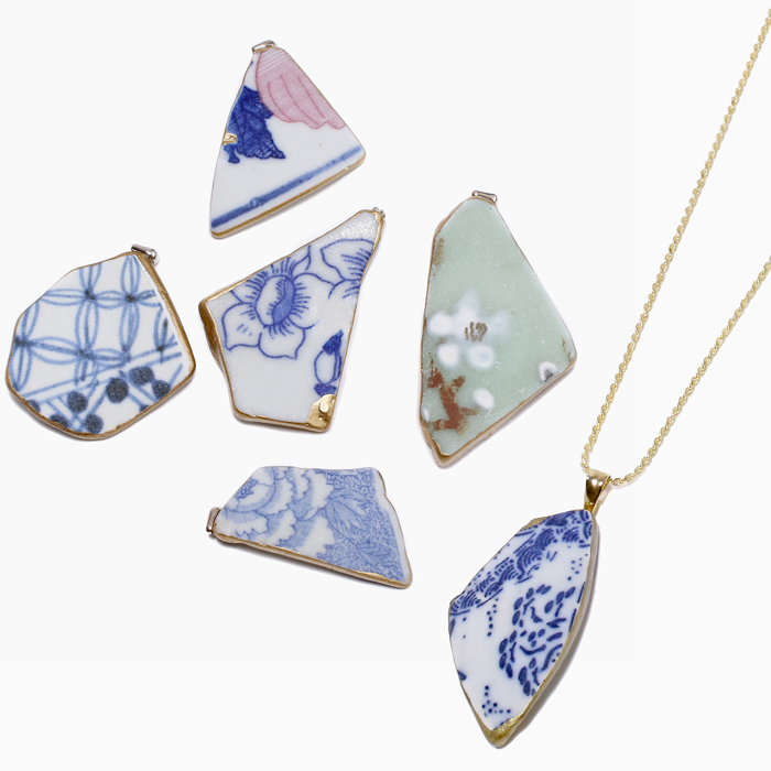 金継ぎ アップリサイクル アクセサリー ペンダント チェーン付き 4994-LL23