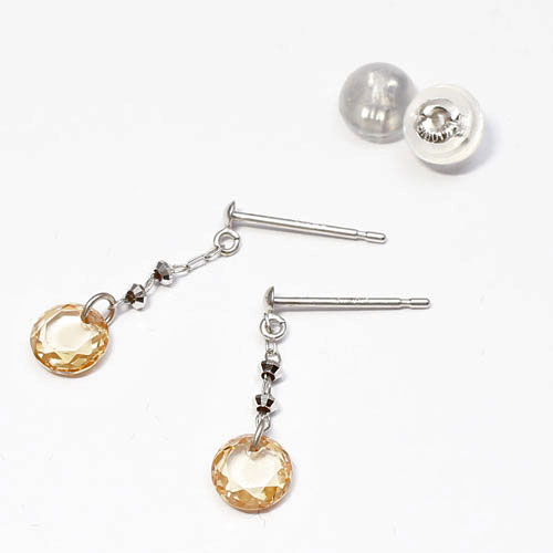 10金 ホワイトゴールド ピアス キュービックジルコニア K10WG キャッチ式　5001-WG15