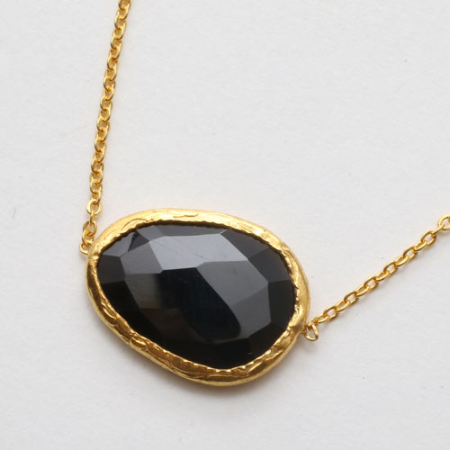 トルコ製 22金 天然石 オニキス ブレスレット　5115-BS16