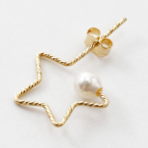 14金ゴールドフィールド スター モチーフ 片耳ピアス キャッチ式　5362-EG16