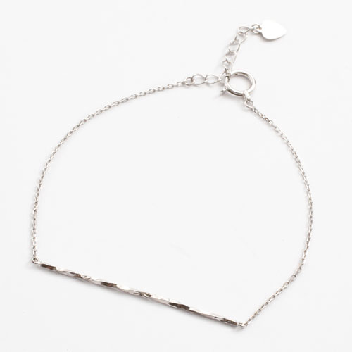 10金 ホワイトゴールド ブレスレット 小豆チェーン　5415-PG17 