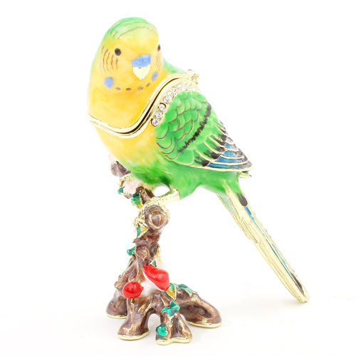 中国製 ジュエリーケース セキセイインコ 専用ケース付き アクセサリー入れ 5636-JC20