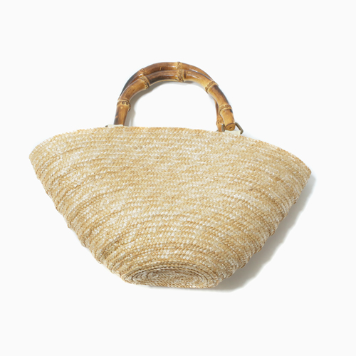 高級 イタリア製 かごバッグ ハンドバッグ ベージュ 5654-TO21