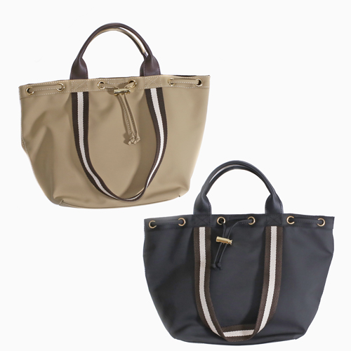 スクエア 2way ハンドバッグ (ブラックorベージュ)  5730-MZ23