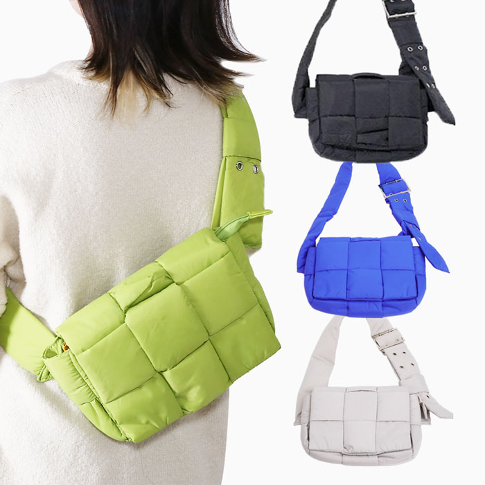 【送料無料】ボディバッグ/ショルダーバッグ/ワンショルダー バッグ/鞄/BAG 軽量 編み込み 長財布OK 男女兼用 レディース メンズ ナイロン ブラック/ピスタチオ/ブルー/グレー 斜め掛け お洒落/オシャレ シンプル プレゼント/贈り物 誕生日/記念日/お祝い 5740-MZ23