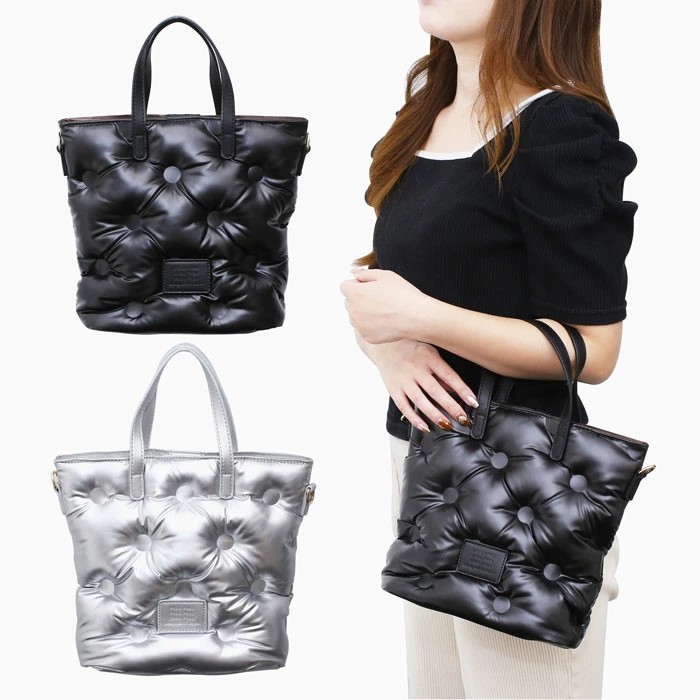 【送料無料】バッグ ハンドバッグ ショルダーバッグ BAG/鞄/カバン/かばん 2WAY 肩掛け 斜め掛け お出かけ 黒/ブラック シルバー キルティング メタリック 合成皮革/合皮 お洒落/オシャレ かわいい レディース/女性 記念日 お祝い 誕生日 母の日 プレゼント 贈り物 5759-MZ24