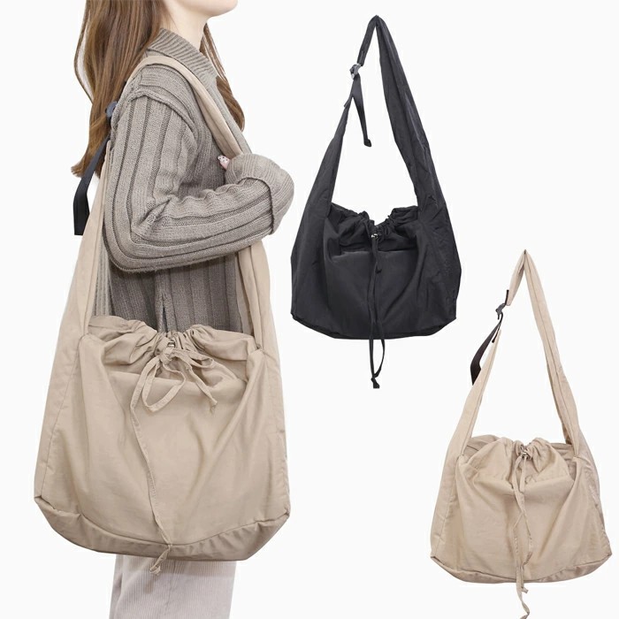 【送料無料】かばん/カバン/鞄/BAG/バッグ トートバッグ ショルダーバッグ マザーズバッグ 通勤 旅行 お出かけ アウトドア 肩掛け 斜め掛け 巾着 2WAY 薄い 軽量 大容量/大きめ ナイロン 撥水加工生地 無地 シンプル 男女兼用 プレゼント/贈り物 5760-MZ25