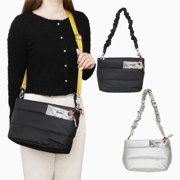 【送料無料】かばん/カバン/鞄/BAG/バッグ ハンドバッグ ショルダーバッグ 2WAY 肩掛け 斜め掛け 黒/ブラック シルバー お洒落/オシャレ シンプル カジュアル スポーティー レディース/女性 メンズ ユニセックス お出かけ お祝い 誕生日 プレゼント 贈り物 5766-MZ25