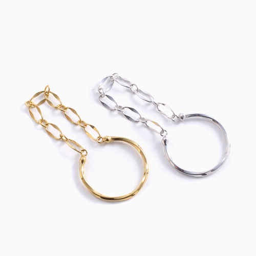 【クリックポスト対応】日本製 シルバー925 チェーンデザイン リング 選べる シルバー ゴールド　6023-UK22